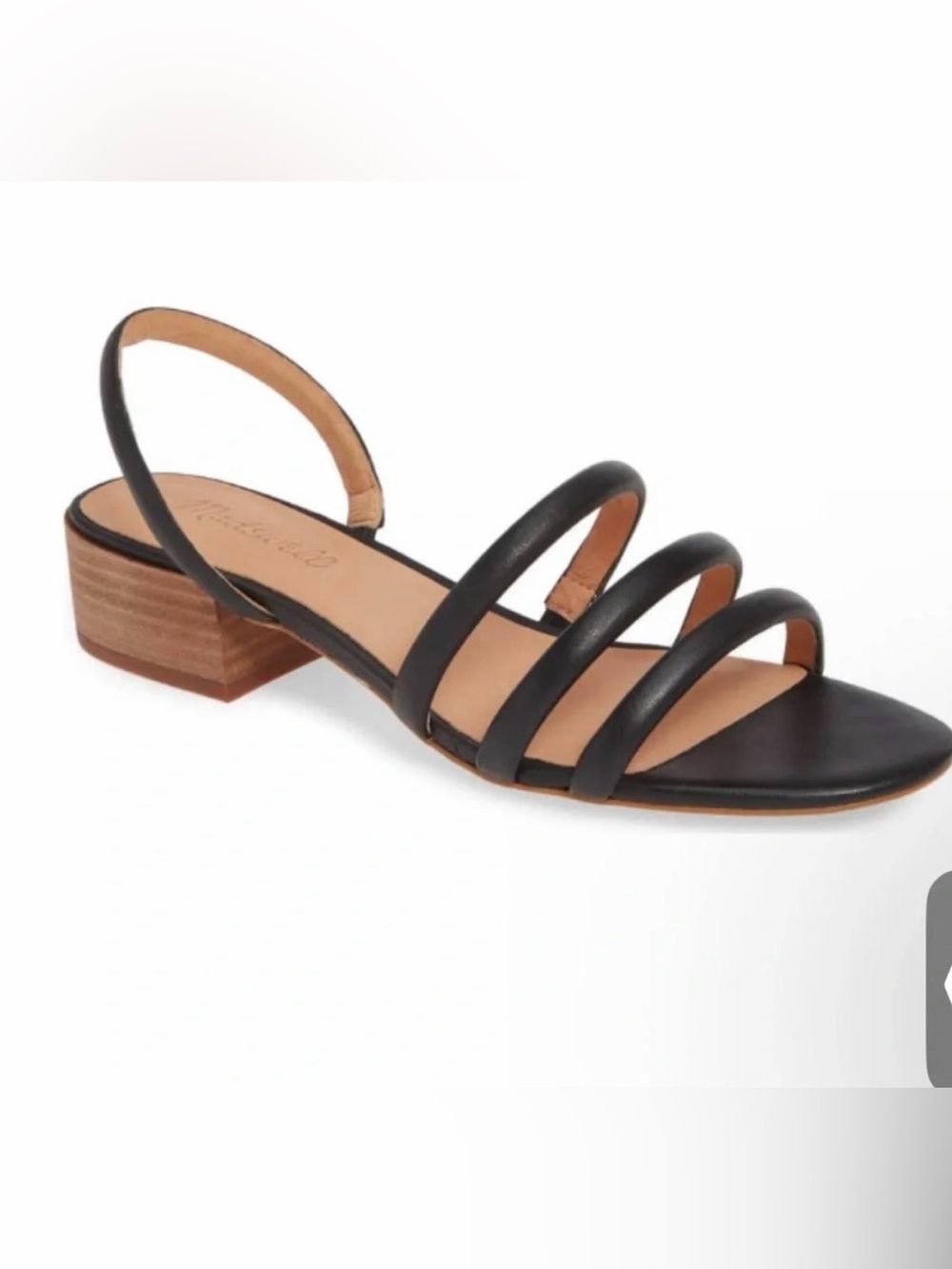 Madewell Black Strappy Low Block Heel Sandals - Flawed/AS IS